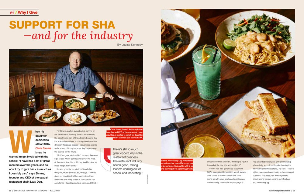Chris Simms, CEO & Founder of The Lazy Dog Restaurant & Bar / Experience Innovation Magazine