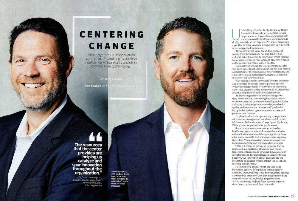 Dr. Christopher Longhurst, Executive Director, Center for Health Innovation and Josh Glandorf, Chief Information Officer, UC San Diego Health / CDW HealthTech Magazine