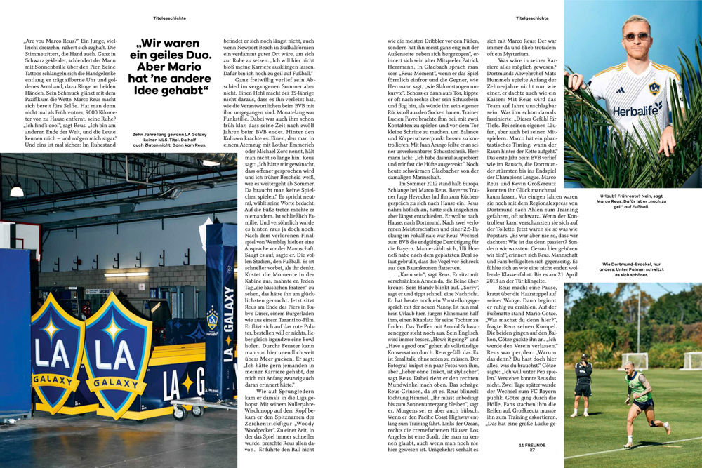 Marco Reus, German professional soccer player. 11 Freunde Nr. 281/April 2025.