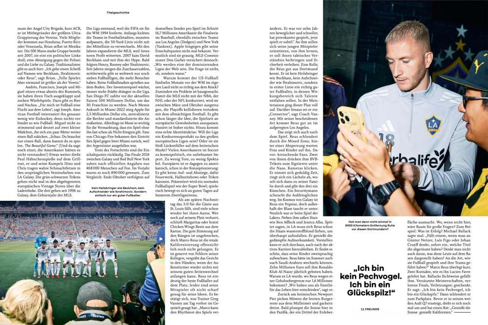 Marco Reus, German professional soccer player. 11 Freunde Nr. 281/April 2025.