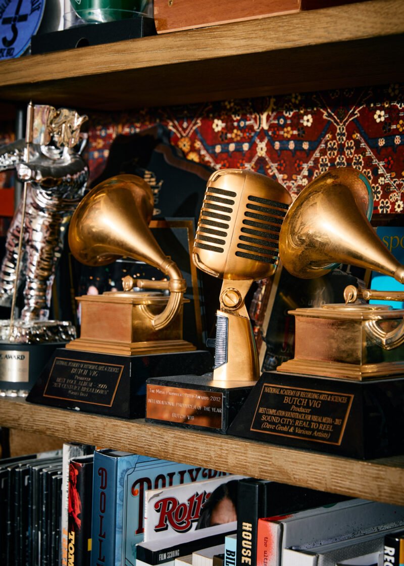 In the home recording studio of Butch Vig, drummer and co-producer of the band Garbage